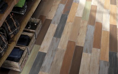 Foto 9. Prachte keramisch hout alsof de tegels geschilderd en afgebladderd zijn